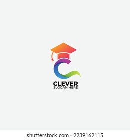 letter c clever design gradient colorful
