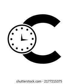 Design-Vorlage für Logo-Uhren-Buchstaben C