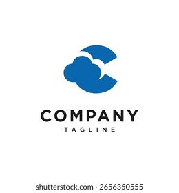Vector de icono de logotipo de nube de letra C