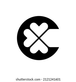 Buchstabe c-Symbol für Kleeblatten