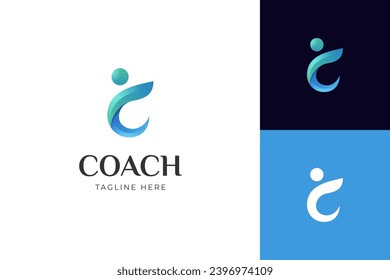 símbolo del logotipo del entrenador de la letra c para el entrenador de la vida logotipo de consultoría icono diseño gráfico plantilla