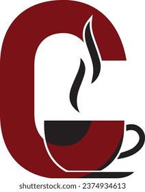 Letter C, Coffee Cup, Coffee Logo, C Logo with Coffee