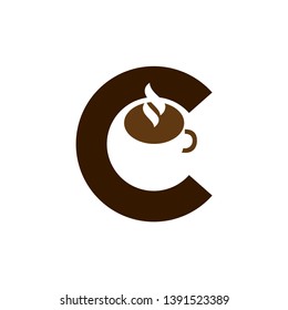 Letter C coffee logo design template