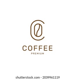 Letter C coffee logo design inspiration vector template