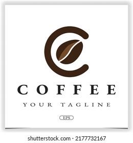 letter c coffee logo premium elegant template vector eps 10