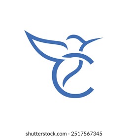 Letter C Colibri Logo Design Vektorsymbol Grafik Emblem Symbol Illustration