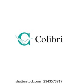 Letter C for colibri logo icon vector.