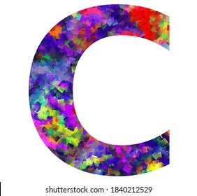 Letter C with colorful abstract inside