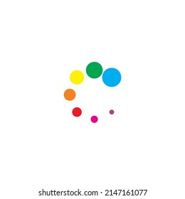 Letter C colorful circles simple symbol logo vector