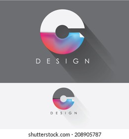 letter c colorful design element for business