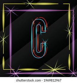 letter C colorful and glowing modern abstract. Vector design elements for your art. letter C