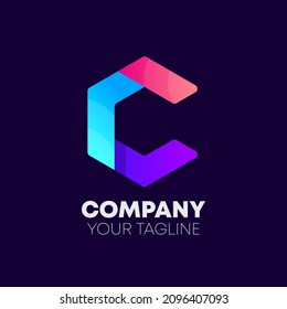 Letter C Colorful Gradient Logo	
