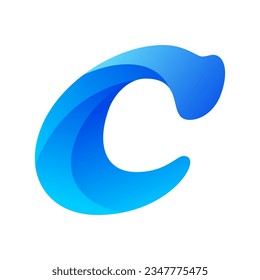 Diseño de logotipo de gradiente de color de letra c