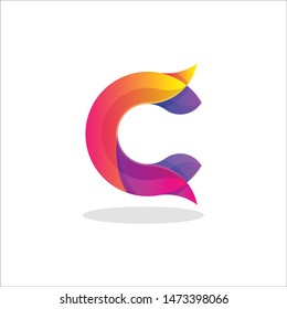 Letter C Colorful Illustration Vector Template Stock Vector (Royalty ...