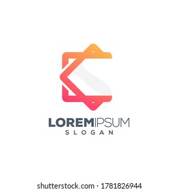 letter C colorful logo design