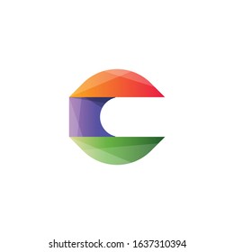 letter C colorful logo template