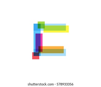 Letter C Colorful Overlay Irregular Break Shape Vector Logo Design Element