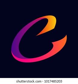 Letter C colorful ribbon Vector logo design template. Icon concept, abstract shape, eps10