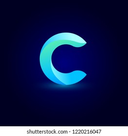 Letter C Colorful Vector Logo Design. Icon Concept. Abstract Ribbons