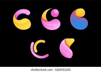 letter c colorful vector logo. template ready for use