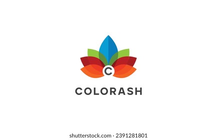 plantilla de diseño de logotipo de vector colorido de letra C