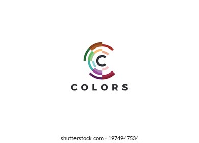 Letter C colourful motion optimization logo   