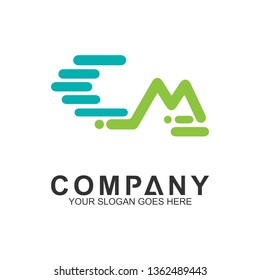 letter C combination letter M vector logo, CM/MC logo