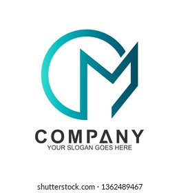letter C combination letter M vector logo, CM/MC logo
