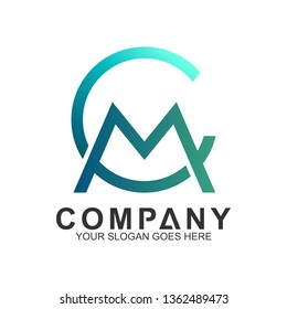 letter C combination letter M vector logo, CM/MC logo