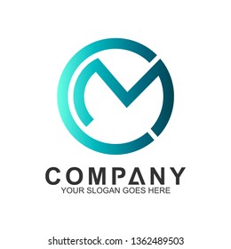 letter C combination letter M vector logo, CM/MC logo