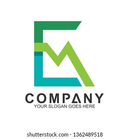 letter C combination letter M vector logo, CM/MC logo in square shape