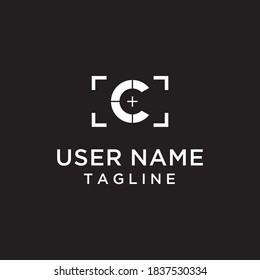 letter C in combination with a simple and unique abstract camera