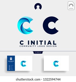 letter c community human logo template vector illustration icon element isolated
