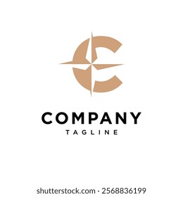 Letter C Compass Logo Icon Vector