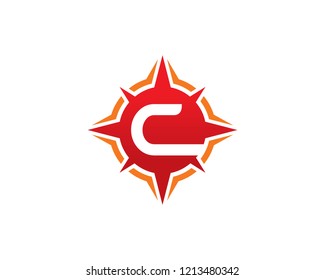 Letter C Compass Logo Template Design Vector, Emblem, Concept Design, Creative Symbol, Icon