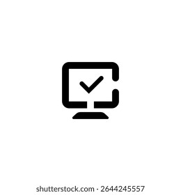 Letter C Computer monitor icon. Line, glyph and filled outline version, Monitor Display Screen outline and filled vector sign.