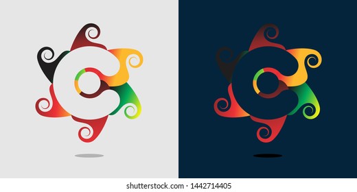 Letter C concept vector design