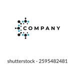 letter C connect dot technology modern abstract logo design