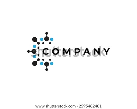 letter C connect dot technology modern abstract logo design