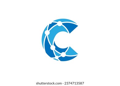 Logo-Design-Vorlage für die Verbindung durch Buchstabe C