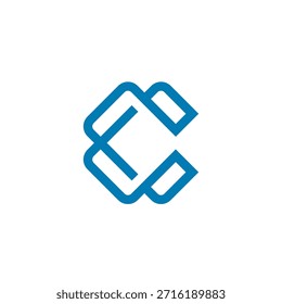 Logotipo de línea conectada letra C 