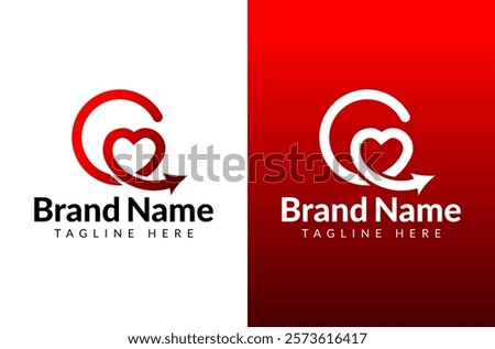 Letter C Connection logo, c love logo, cuddle cation logo, relation bonding, c heart shape, circle continuous icon, infinity line, arrow line fast forward speed branding, life coaching consulting logo