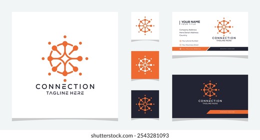 Letter C Connection Technology Logo Design, Vector Template Business Card 