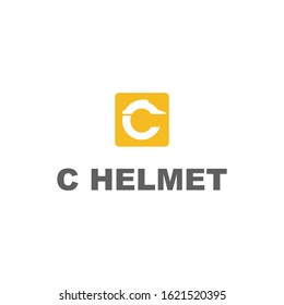 letter C and construction helmet royalty-free logo template