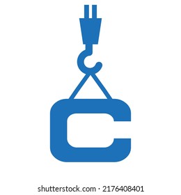 Letter C Construction Logo Template. Construction Logo Crane Concept Symbol