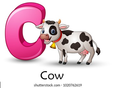 Letter C is for Cow cartoon alphabet