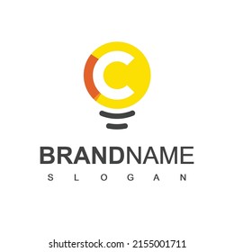 Letter C, Creative Logo Design Inspiration With Light Bulb Symbol