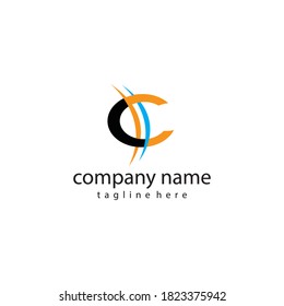 letra c ilustración de logotipo creativo con plantilla de diseño de vector de color