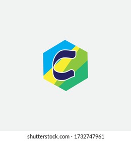 Letter C Creative Logo, einfacher Farbdesign-Vektor