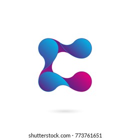 Letter C Creative multimedia logo, with vibrant color